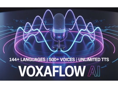 VoxaFlow AI – Text to Speech Generator | 144+ Languages | 500+ Voices | Unlimited Voiceovers